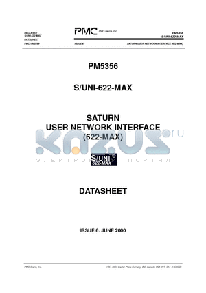 PM5356 datasheet - SATURN USER NETWORK INTERFACE (622-MAX)