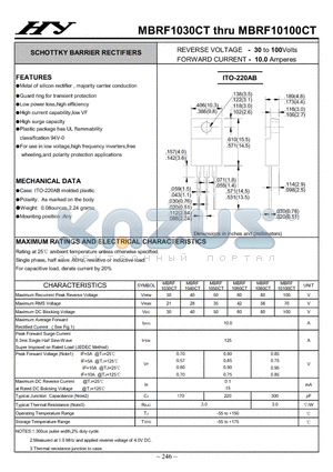 MBRF1060CT datasheet - SCHOTTKY BARRIER RECTIFIERS