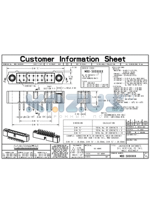 M80-5005005 datasheet - JACKSCREW DATAMATE DIL VERTICAL PC TAIL MALE ASSEMBLY