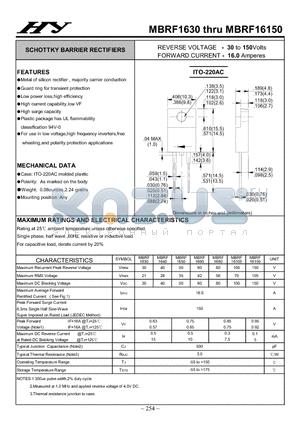 MBRF1660 datasheet - SCHOTTKY BARRIER RECTIFIERS