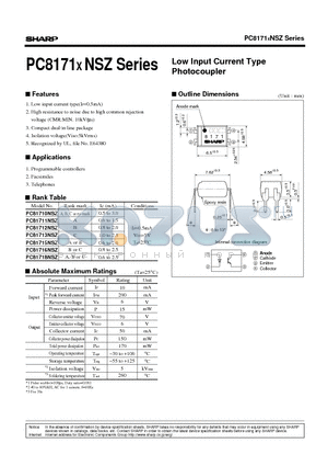 PC81710NSZ datasheet - Low Input Current Type Photocoupler