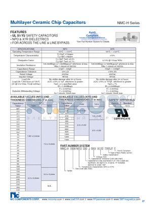 NHC-H1808X7R330J3KVX3Y3 datasheet - Multilayer Ceramic Chip Capacitors