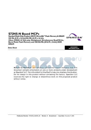 S72NS512ND0AFW722 datasheet - Based MCPs