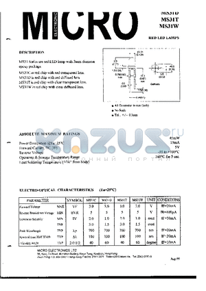 MS31D datasheet - RED LED LAMPS