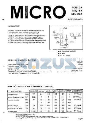 MS31DA datasheet - RED LED LAMPS