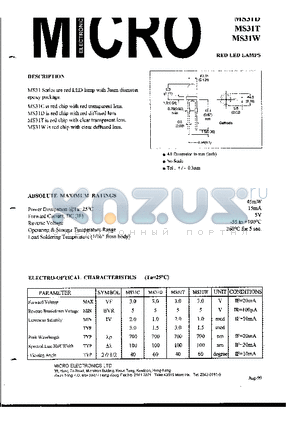 MS31C datasheet - RED LED LAMPS