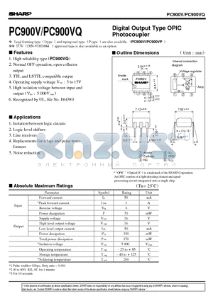 PC900V datasheet - Digital Output Type OPIC Photocoupler