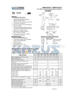 MBRF3035CT_11 datasheet - 30.0 AMPS. Isolated Schottky Barrier Rectifiers