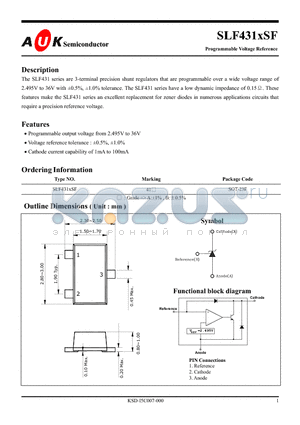 SLF431XSF_1 datasheet - Programmable Voltage Reference