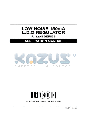 R1120N301B-TL datasheet - LOW NOISE 150mA L.D.O REGULATOR