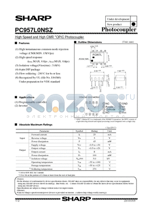 PC957L0NSZ datasheet - High Speed and High CMR OPIC Photocoupler