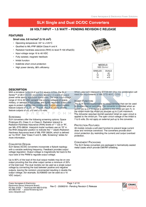 SLH2812D/KR datasheet - SLH Single and Dual DC/DC Converters