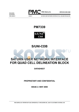 PM7339 datasheet - SATURN USER NETWORK INTERFACE CELL DELINEATION BLOCK