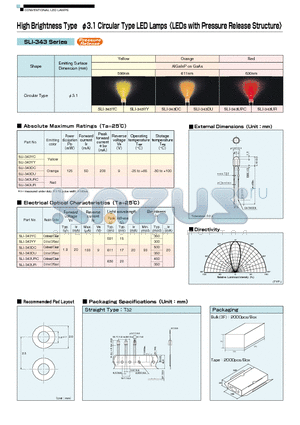 SLI-343DU datasheet - High Brightness Type 3.1 Circular Type LED Lamps <LEDs with Pressure Release Structure>