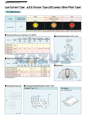 SLI-325 datasheet - Low Current Type 3.2 Circular Type LED Lamps <5mm Pitch Type>