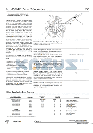 MS3470L8-32AW datasheet - Series 2 Connectors PV