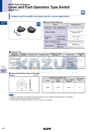 SLLB120200 datasheet - Lever and Push Operation Type Switch