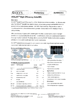 SLMD600H10 datasheet - IXOLAR High Efficiency SolarMD.