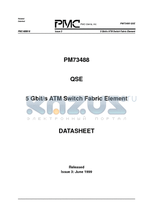 PM73488 datasheet - 5 Gbit/s ATM Switch Fabric Element
