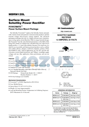 MBRM120LT3G datasheet - Surface Mount Schottky Power Rectifier