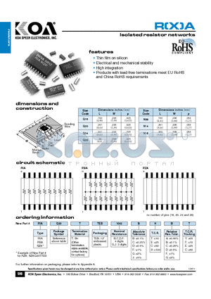 RIAQ20TTEB1002BHBT datasheet - isolated resistor networks