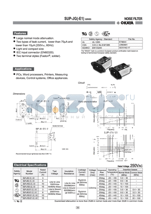 SUP-J15G-2 datasheet - NOISE FILTER