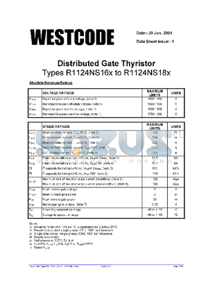 R1124NS18X datasheet - DISTRIBUTED GATE THYRISTOR