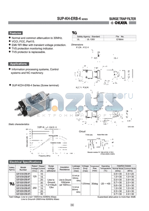 SUP-K30H-ERB-4P2 datasheet - SURGE TRAP FILTER