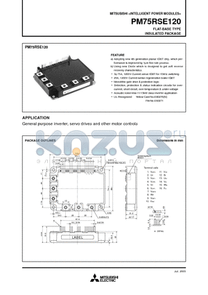 PM75RSE120 datasheet - FLAT-BASE TYPE INSULATED PACKAGE