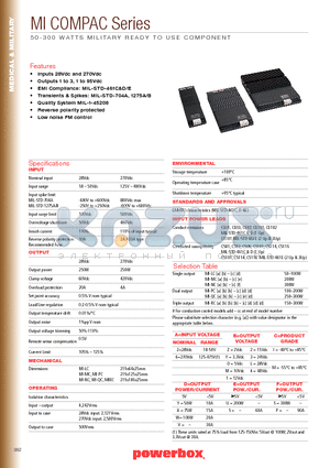 MI-PC2M-IS datasheet - 50-300 WATTS MILITARY READY TO USE COMPONENET