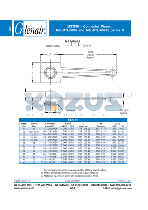 MS3480-10 datasheet - Connector Wrench