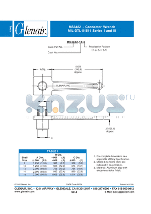 MS3482-18-4 datasheet - Connector Wrench