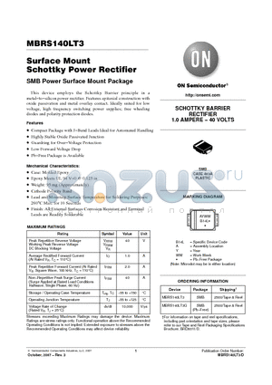 MBRS140LT3_07 datasheet - Surface Mount Schottky Power Rectifier