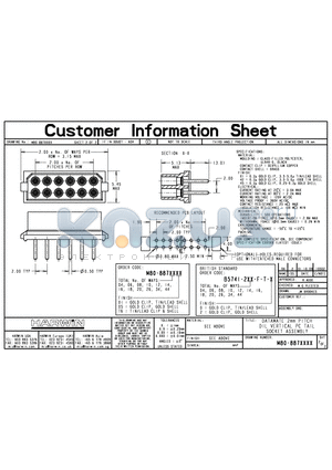 M80-88706T6 datasheet - DATAMATE 2mm PITCH DIL VERTICAL PC TAIL SOCKET ASSEMBLY