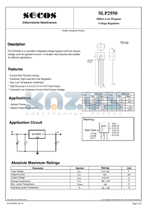 SLP2950 datasheet - Voltage Regulator