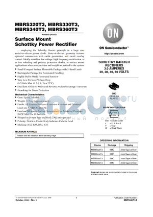 MBRS330T3 datasheet - SCHOTTKY BARRIER RECTIFIERS