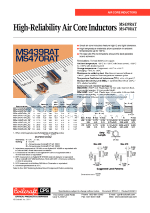 MS439RAT19N_SZ datasheet - High-Reliability Air Core Inductors