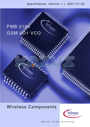 PMB2100 datasheet - GSM LO1 VCO