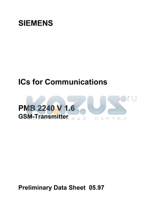 PMB2240 datasheet - GSM-Transmitter