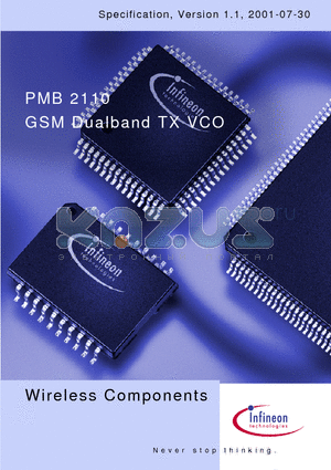 PMB2110 datasheet - GSM DUALBAND TX VCO