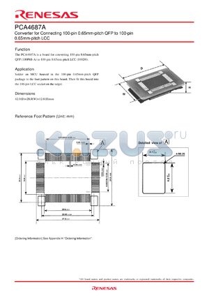 PCA4687A datasheet - Converter for Connecting 100-pin 0.65mm-pitch QFP to 100-pin 0.65mm-pitch LCC