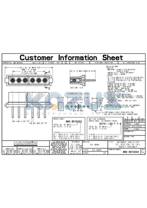 M80-89707T6 datasheet - DATAMATE 2mm PITCH SIL VERTICAL PC TAIL SOCKET ASSEMBLY