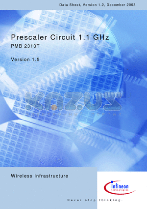 PMB2313T datasheet - Prescaler Circuit 1.1 GHz