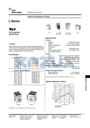 RJ11-2L2-B datasheet - Inductive Filtering Modular RJ Jacks