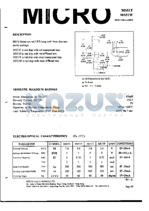 MS51 datasheet - RED LED LAMPS