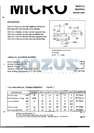 MS51CA datasheet - RED LED LAMPS