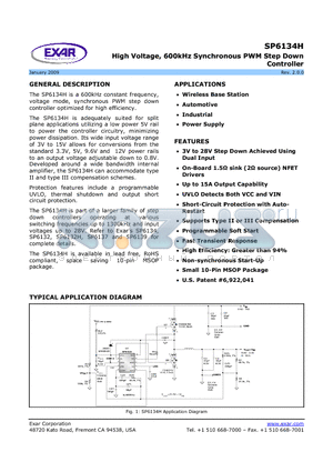 SP6134HCU-L datasheet - High Voltage, 600kHz Synchronous PWM Step Down Controller