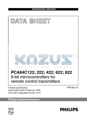 PCA84C422A datasheet - 8-bit microcontrollers for remote control transmitters