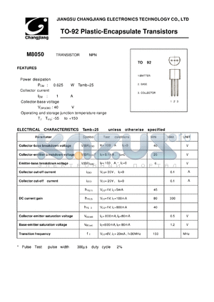 M8050-TO-92 datasheet - TRANSISTOR  NPN 