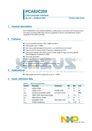 PCA82C250T datasheet - CAN controller interface